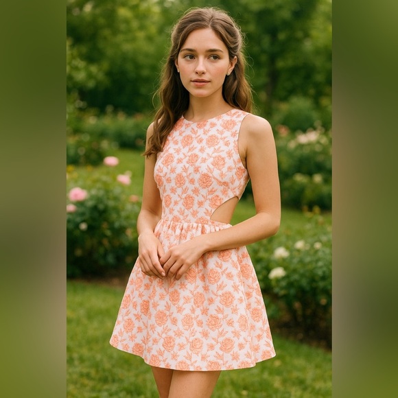 ASOS Dresses & Skirts - ASOS Embroidered Rose Cutout Dress | Romantic Garden Party | Size 4